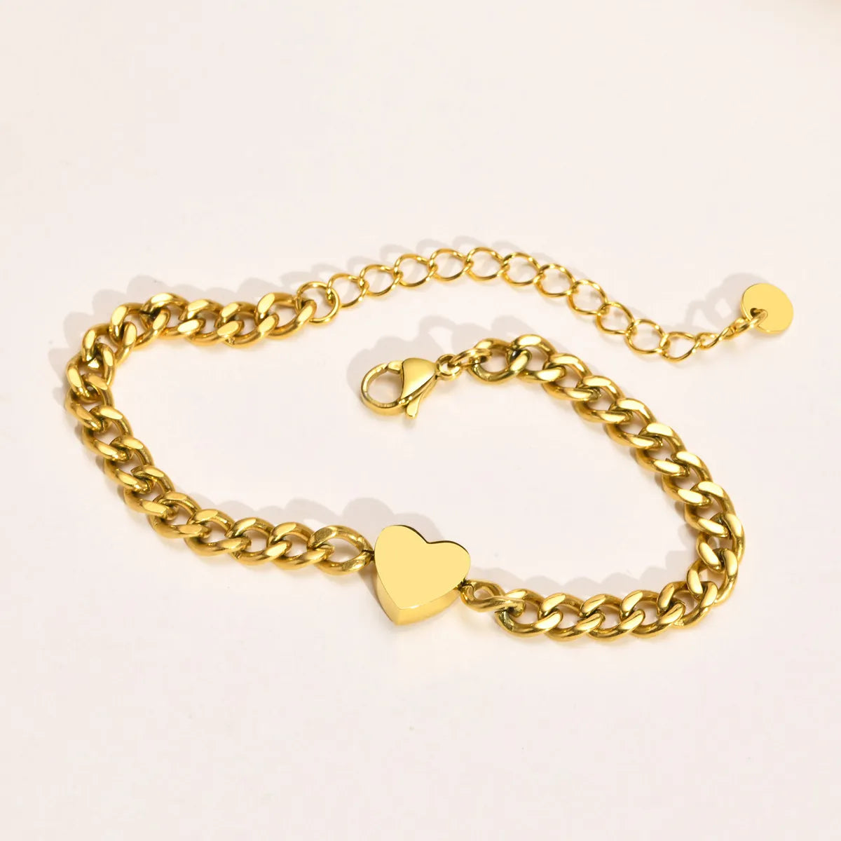 Fashion Heart Shape Stainless Steel Plating Bracelets 1 Piece