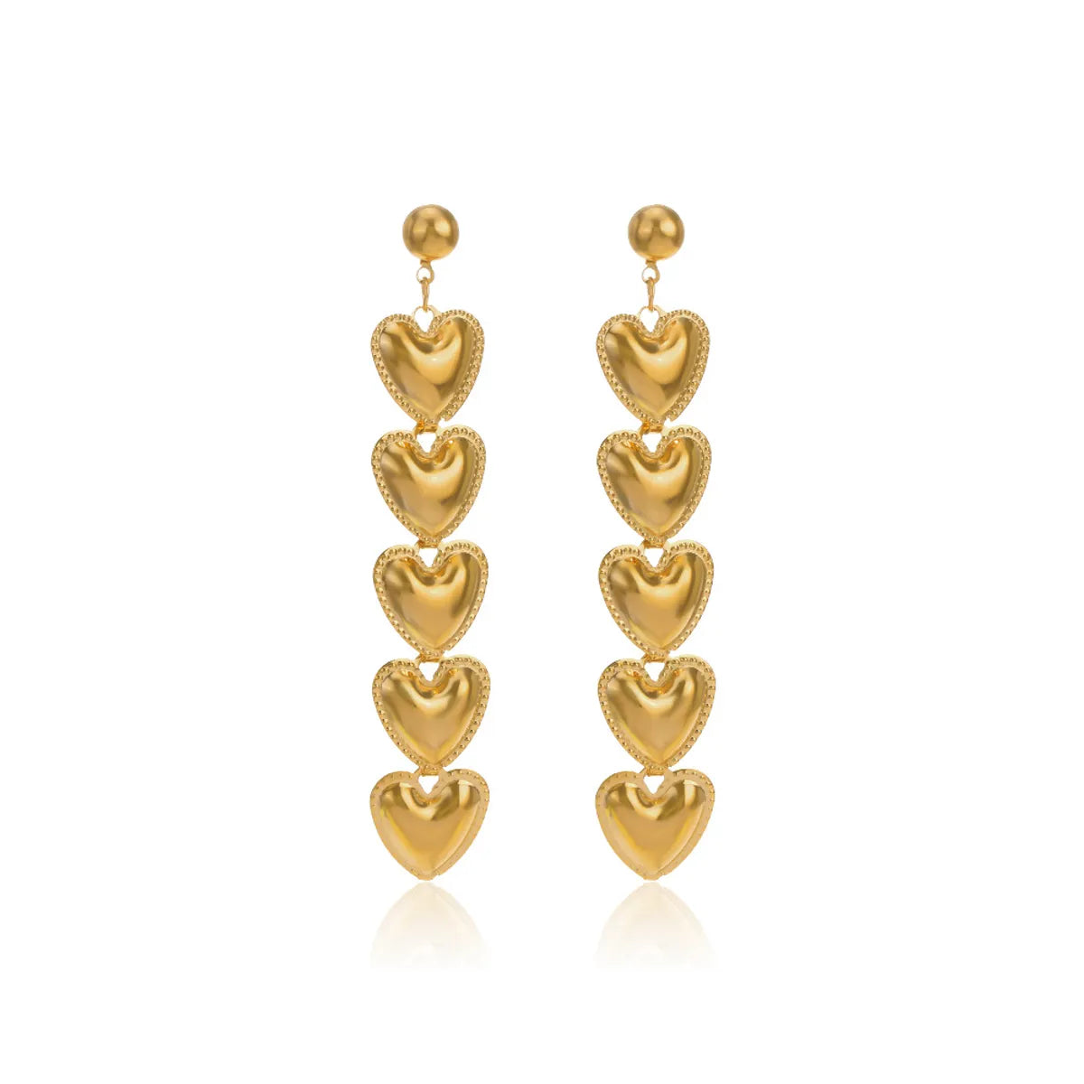 1 Pair Fashion Heart Shape Plating Stainless Steel Drop Earrings