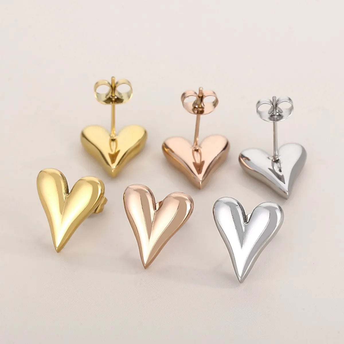 Fashion Heart Shape Stainless Steel Plating Drop Earrings 1 Pair