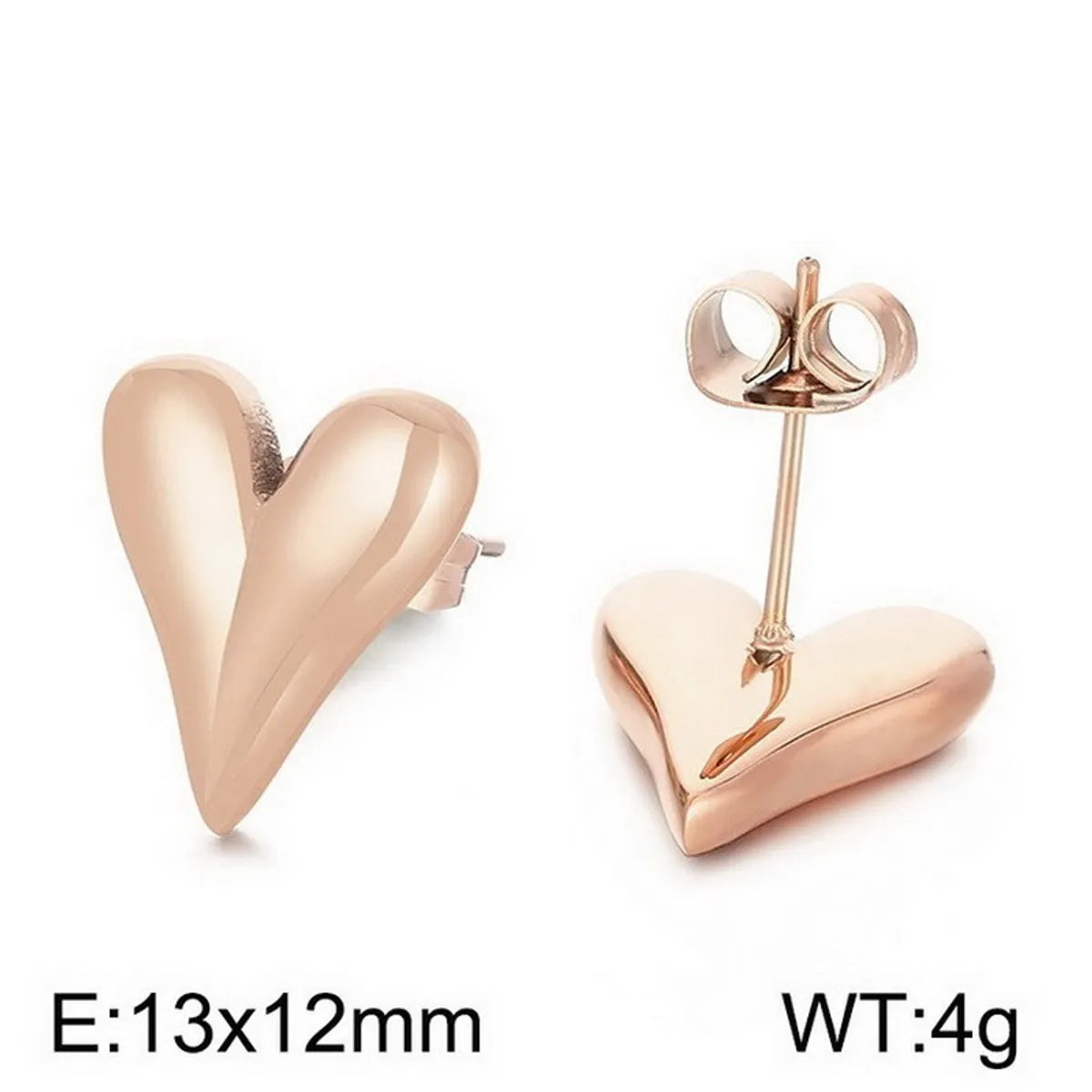 Fashion Heart Shape Stainless Steel Plating Drop Earrings 1 Pair