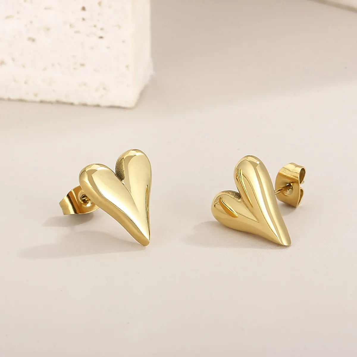 Fashion Heart Shape Stainless Steel Plating Drop Earrings 1 Pair