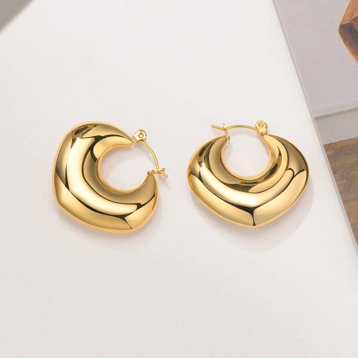 Fashion Heart Shape Stainless Steel Plating Earrings 1 Pair