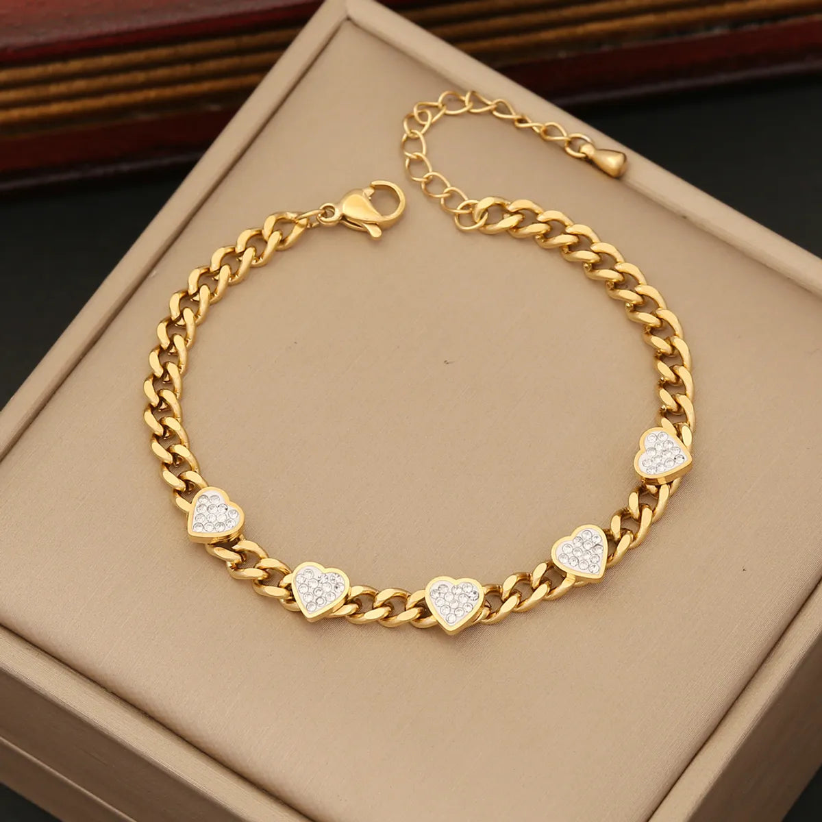 Wholesale Fashion Heart Shape Stainless Steel Plating Inlay Zircon Bracelets Earrings Necklace