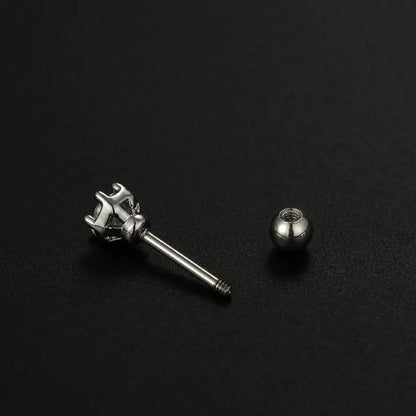 1 Piece Fashion Heart Shape Plating Inlay Stainless Steel Zircon Ear Studs