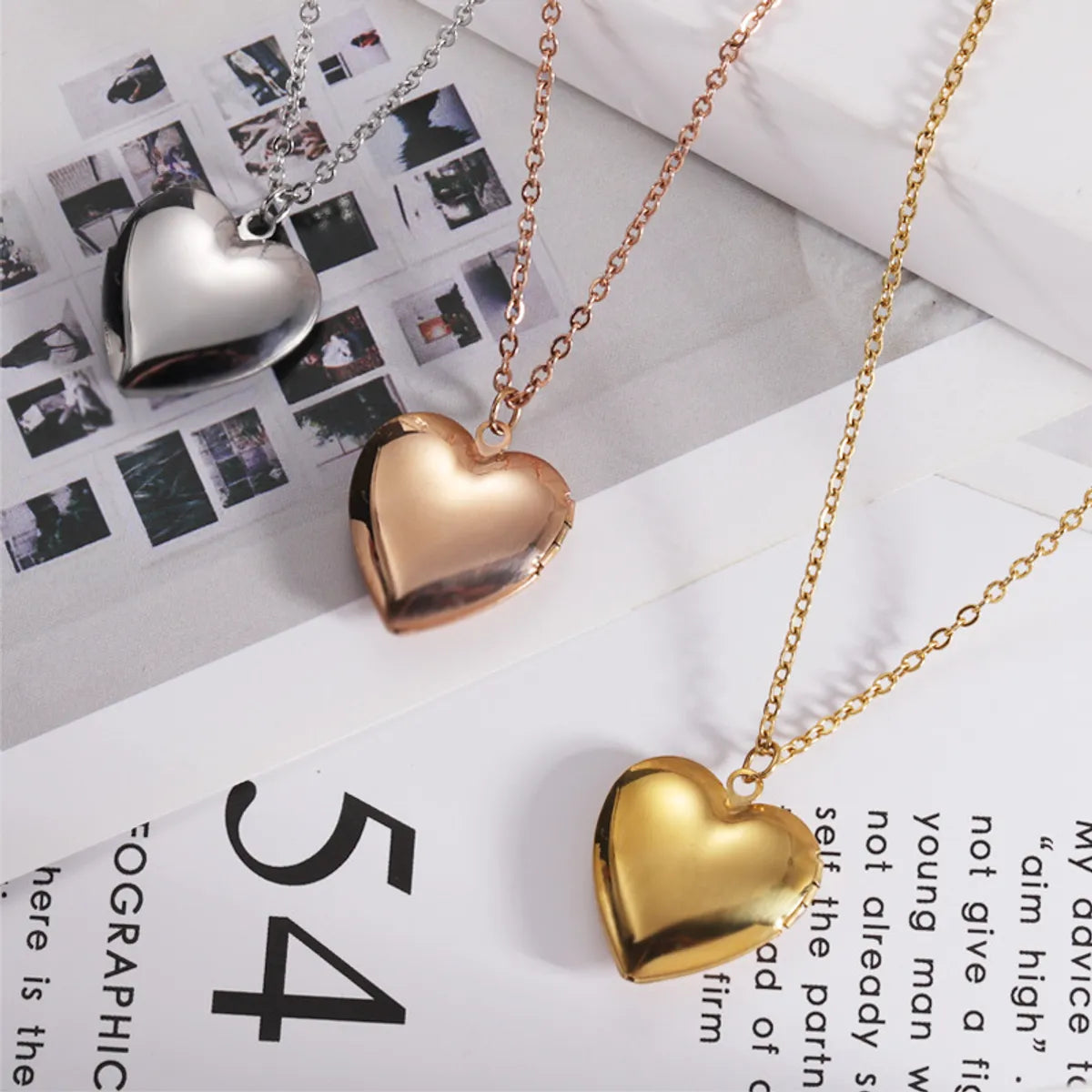 Fashion Heart Shape Stainless Steel Plating Pendant Necklace 1 Piece