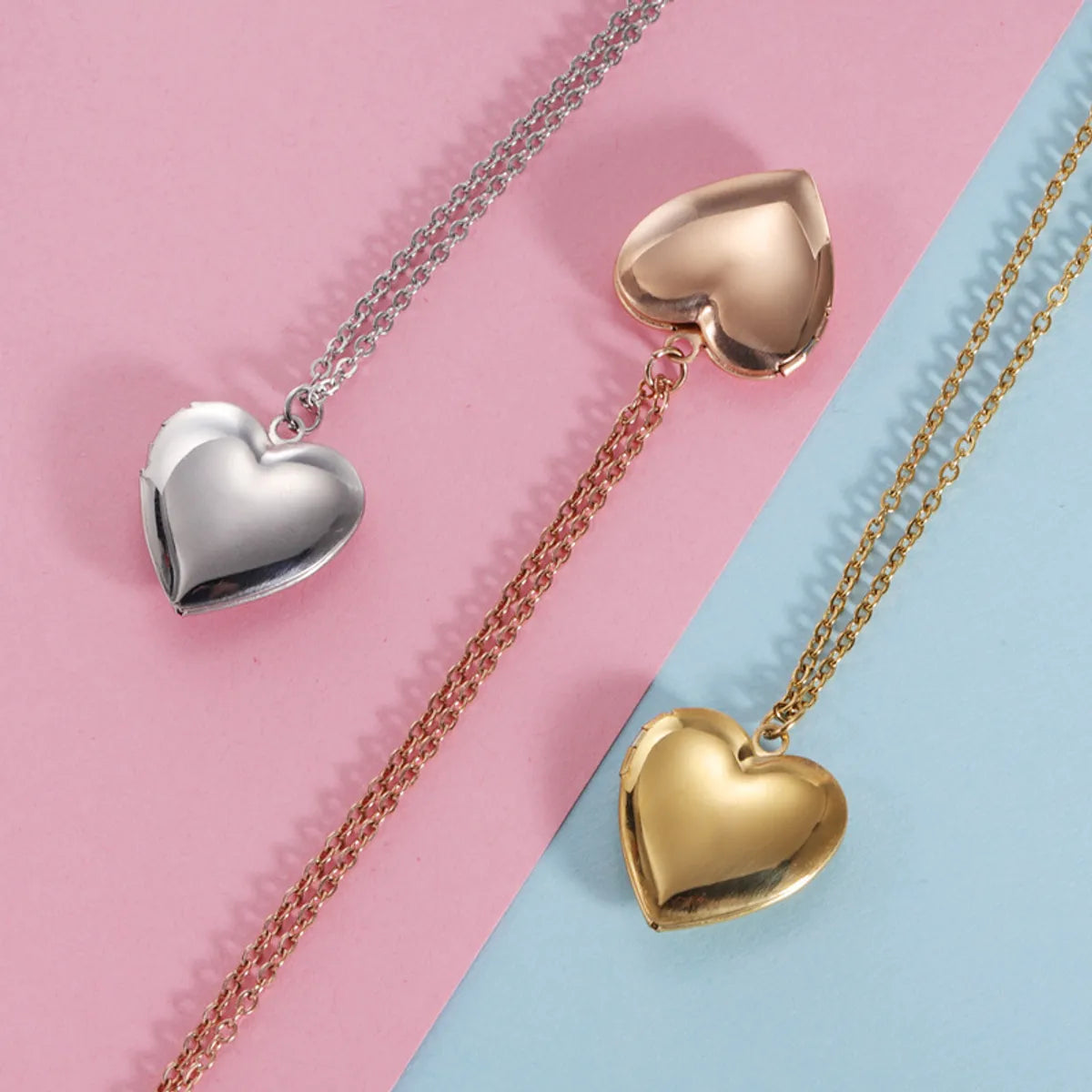 Fashion Heart Shape Stainless Steel Plating Pendant Necklace 1 Piece