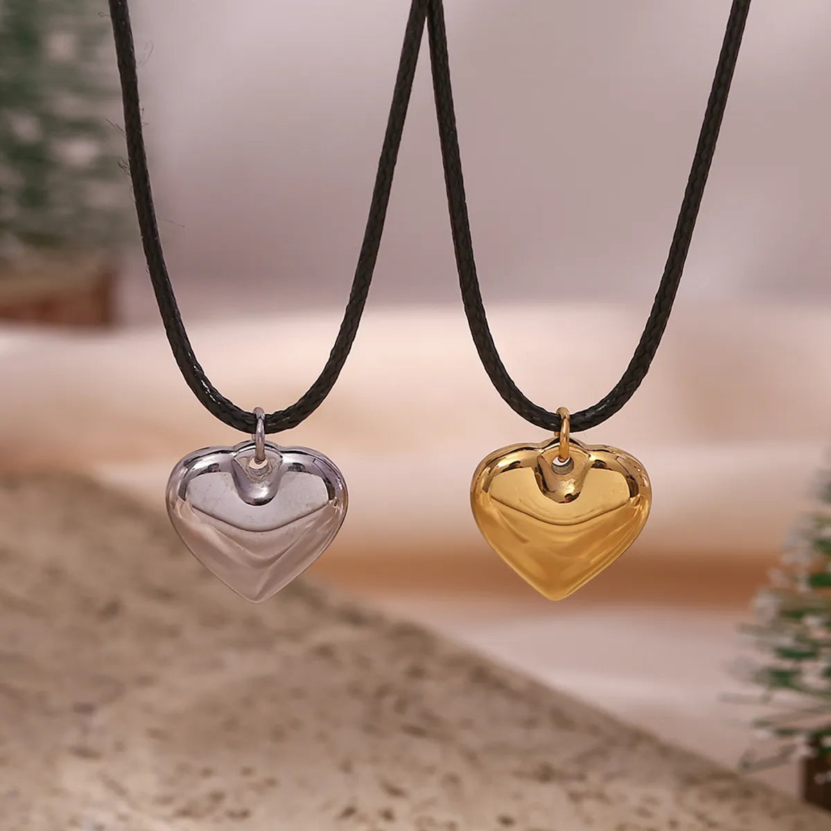 Fashion Heart Shape Stainless Steel Plating Pendant Necklace