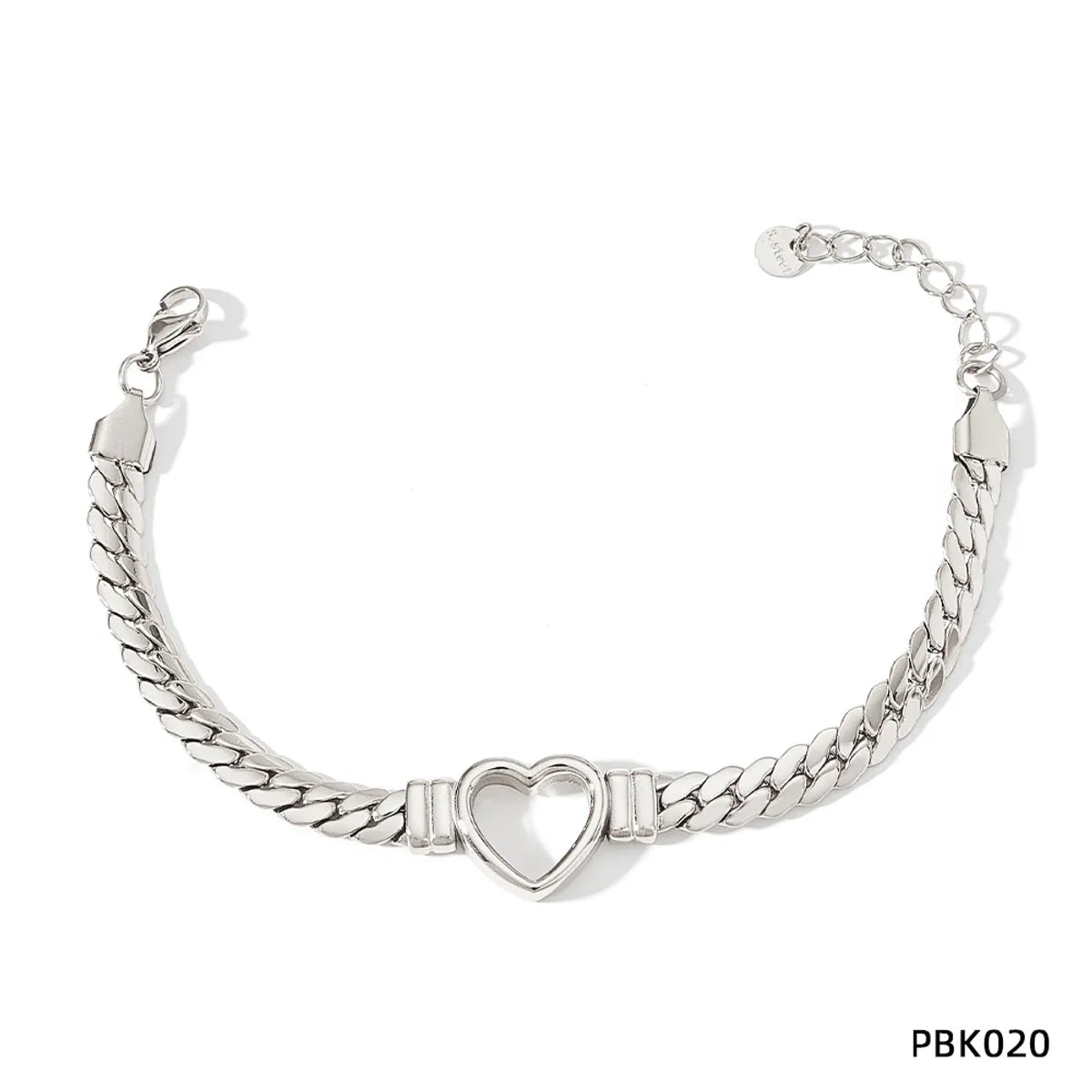 Fashion Heart Shape Stainless Steel Titanium Steel Plating Bracelets Necklace