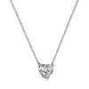 Fashion Heart Shape Sterling Silver Inlay Zircon Pendant Necklace 1 Piece