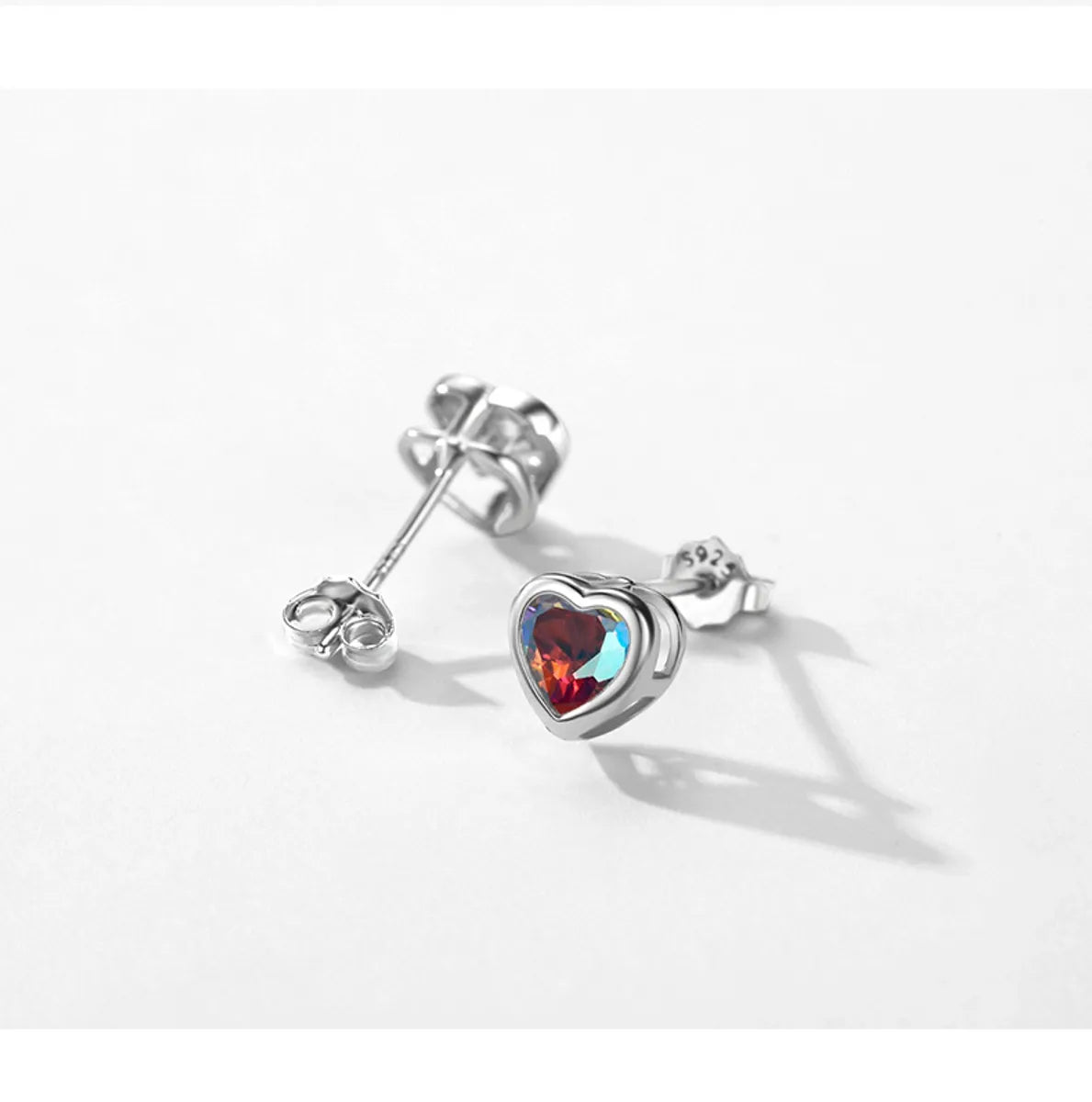 Fashion Heart Shape Sterling Silver Inlay Zircon Women's Rings Earrings Necklace