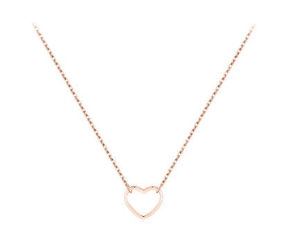 Fashion Heart Shape Sterling Silver Polishing Pendant Necklace