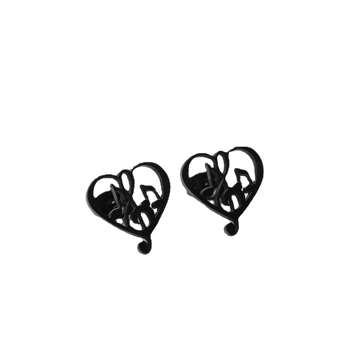 Fashion Heart Shape Plating 304 Stainless Steel No Inlaid 18K Gold Plated Ear Studs