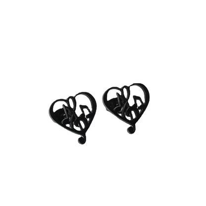 Fashion Heart Shape Plating 304 Stainless Steel No Inlaid 18K Gold Plated Ear Studs