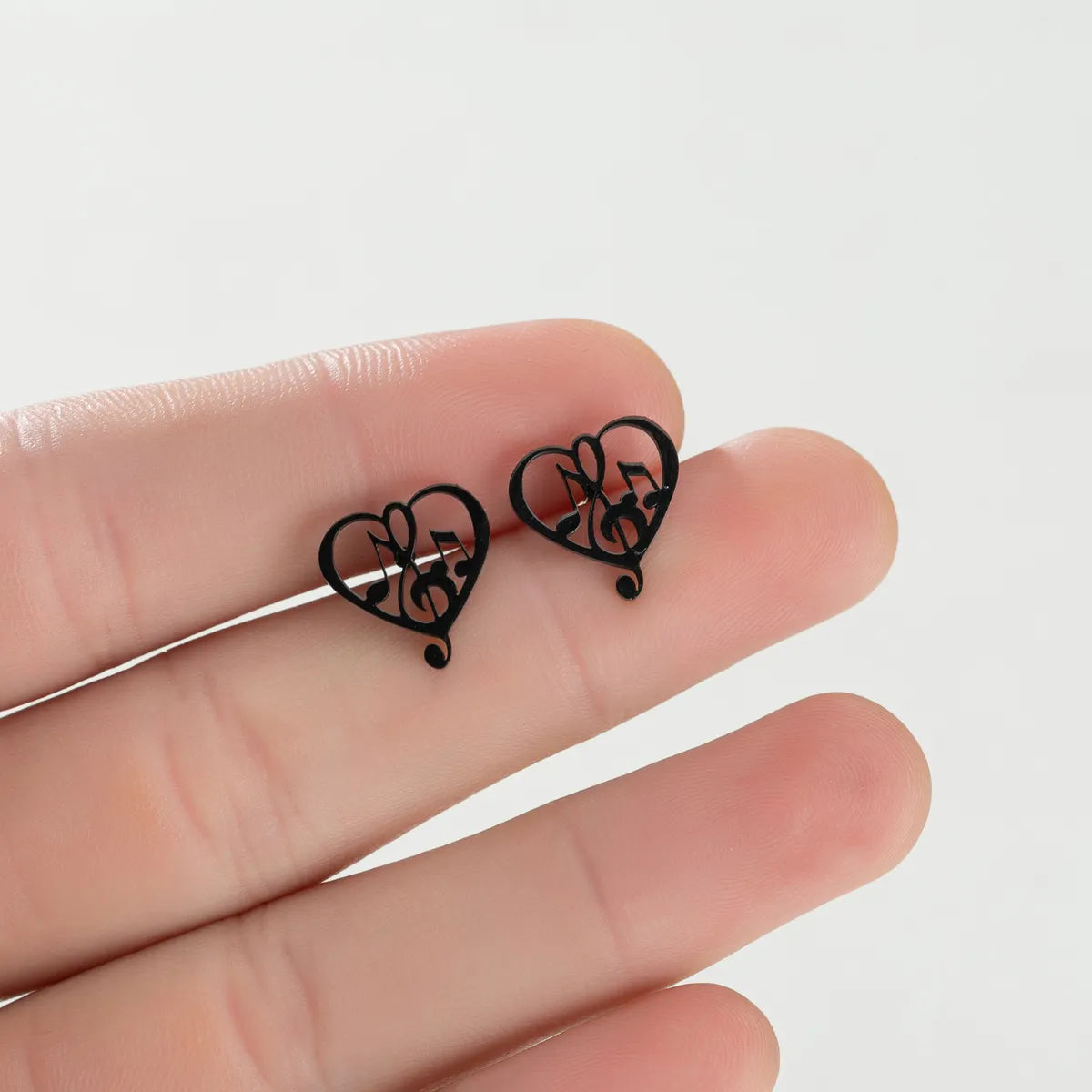 Fashion Heart Shape Plating 304 Stainless Steel No Inlaid 18K Gold Plated Ear Studs