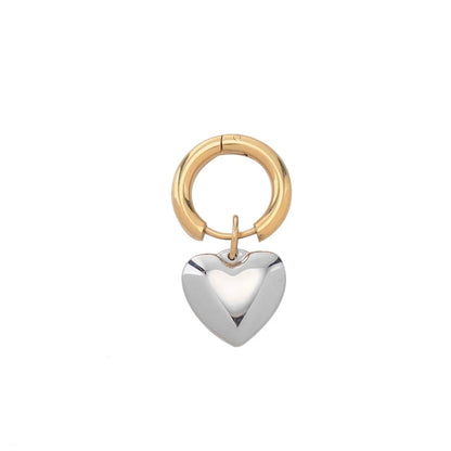 1 Pair Fashion Heart Shape Gold Plated Titanium Steel Gold Plated Earrings