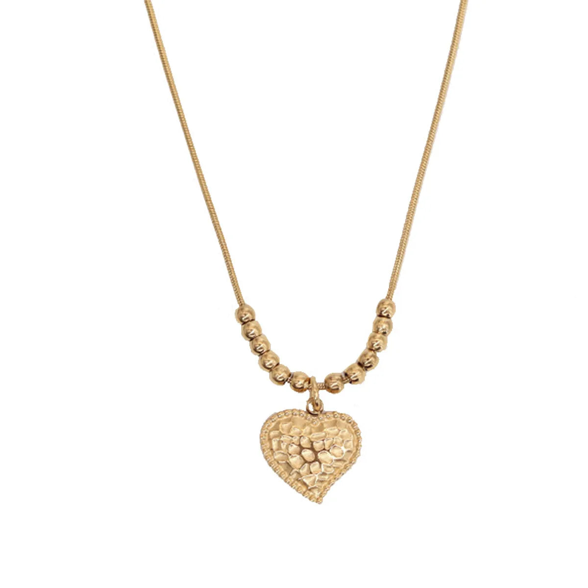 Fashion Heart Shape Titanium Steel Gold Plated Necklace 1 Piece