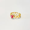 Fashion Heart Shape Titanium Steel Inlay Zircon Rings