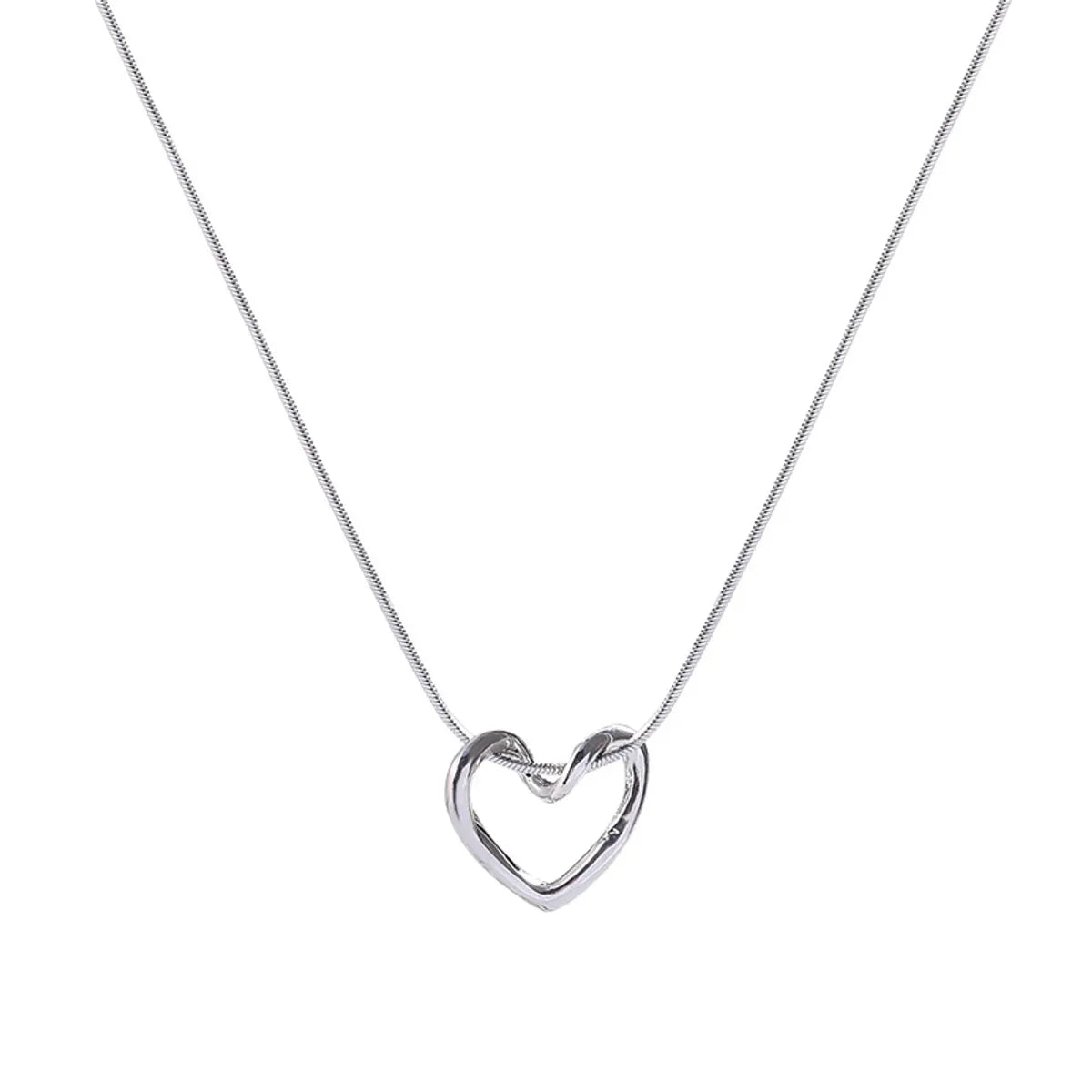 Fashion Heart Shape Titanium Steel Necklace 1 Piece