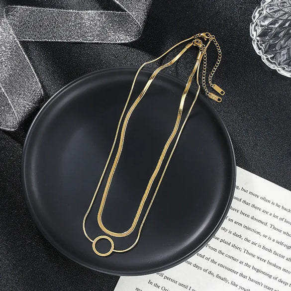 Wholesale Jewelry Fashion Heart Shape Titanium Steel Titanium Steel 18K Gold Plated Gold Plated Silver Plated Pendant Necklace