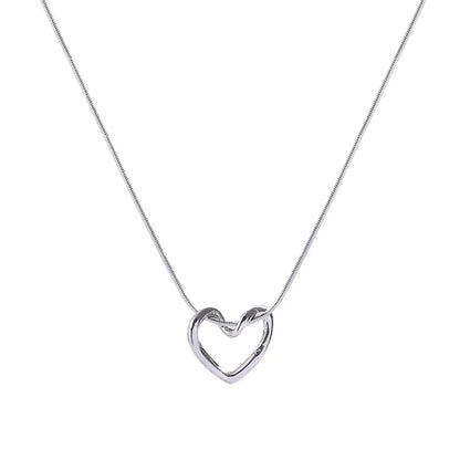 Fashion Heart Shape Titanium Steel Pendant Necklace 1 Piece