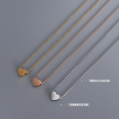 Fashion Heart Shape Titanium Steel Plated Collarbone Necklace