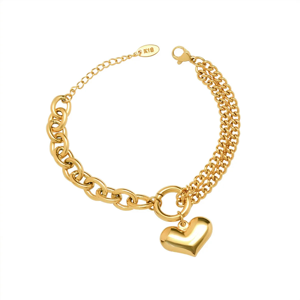 Fashion Heart Shape Titanium Steel Plating Bracelets