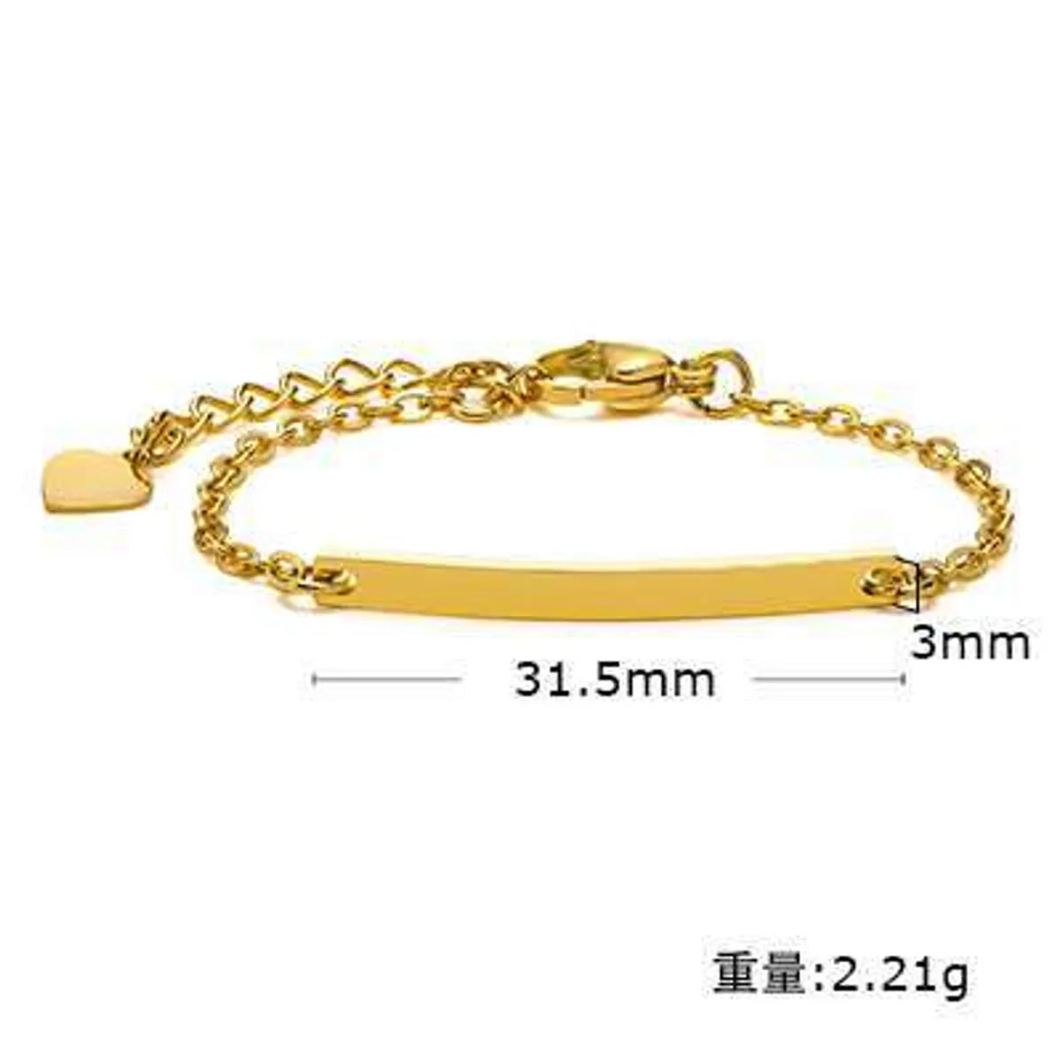 Fashion Heart Shape 304 Stainless Steel Plating Kid'S Bracelets