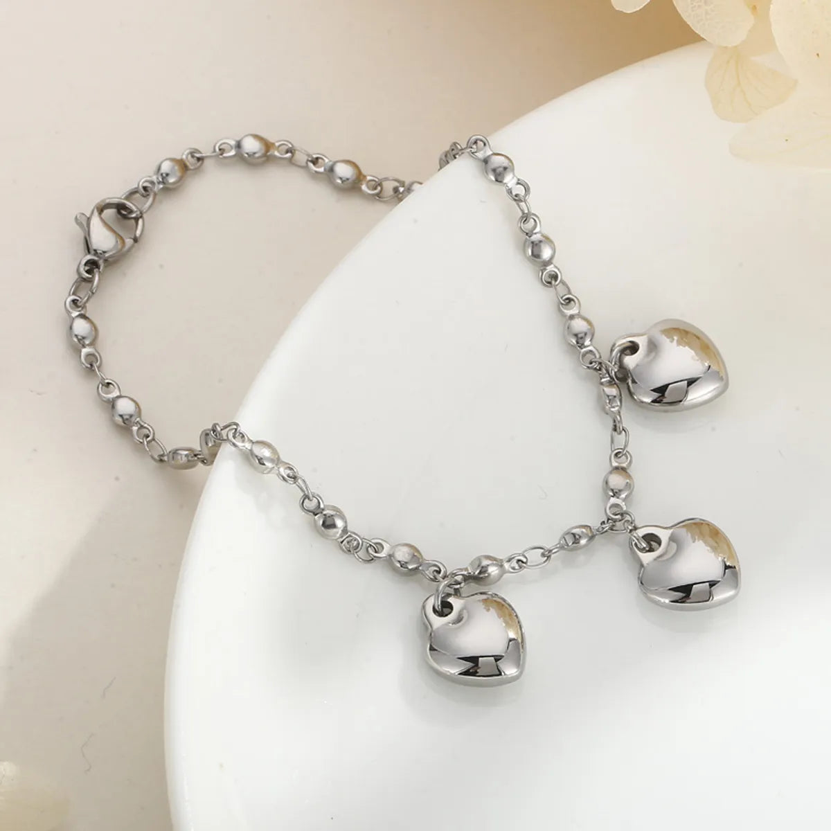 Fashion Heart Shape Titanium Steel Plating Bracelets