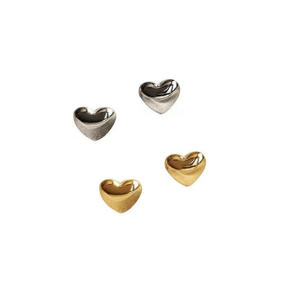 Fashion Heart Shape Titanium Steel Plating Ear Studs 1 Pair