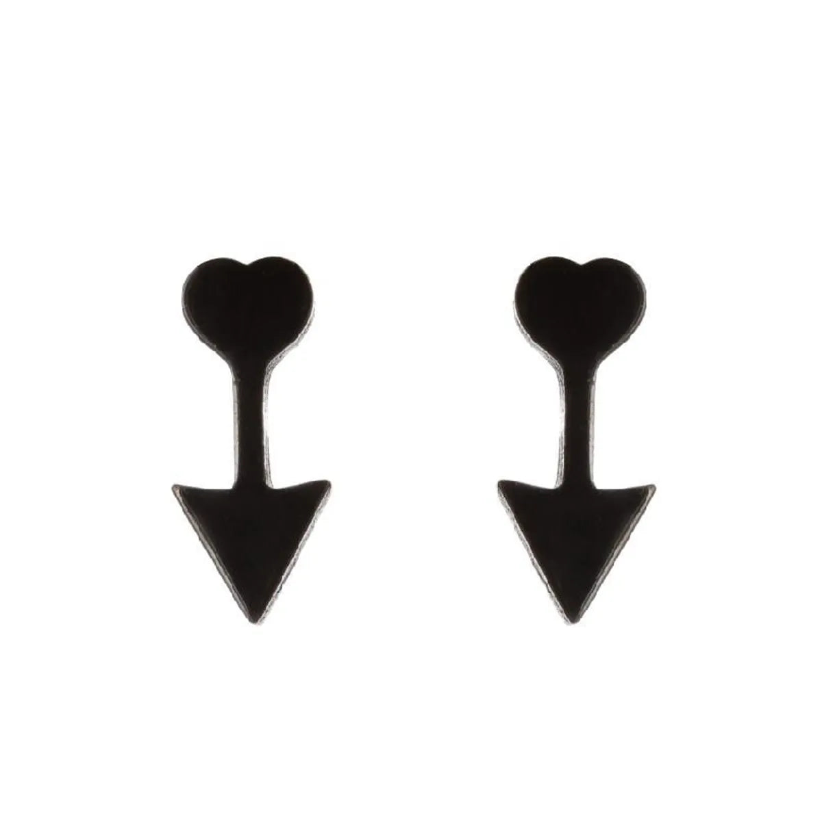 Fashion Heart Shape Titanium Steel Plating Ear Studs 1 Pair