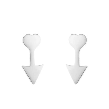 Fashion Heart Shape Titanium Steel Plating Ear Studs 1 Pair