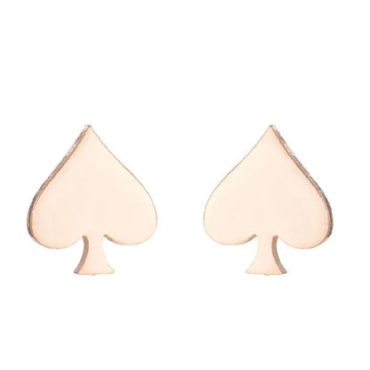 Fashion Heart Shape Titanium Steel Plating Ear Studs 1 Pair