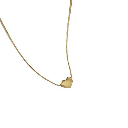 Fashion Heart Shape Titanium Steel Plating Necklace