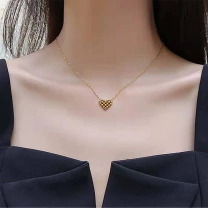 Wholesale Jewelry Fashion Heart Shape 304 Stainless Steel 18K Gold Plated Plating Pendant Necklace