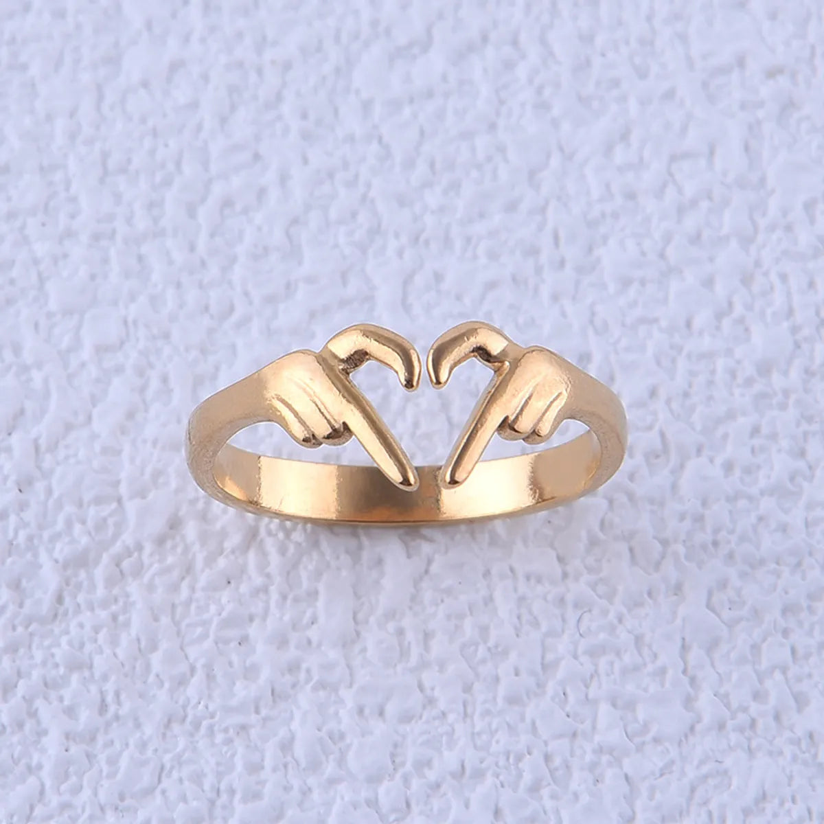 Fashion Heart Shape Titanium Steel Rings 1 Piece