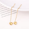 Fashion Heart Shape Titanium Steel Tassel Ear Line Ear Studs 1 Pair