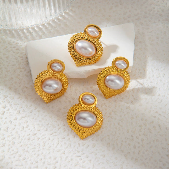 Fashion Heart Shaped Stainless Steel Earrings With Electroplating For Women