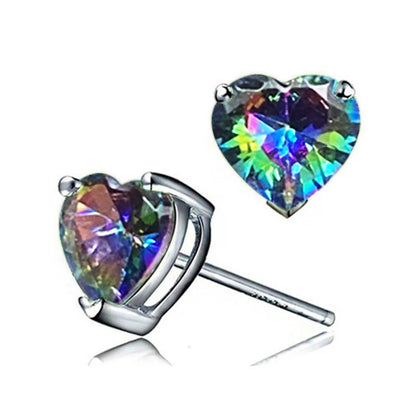 Fashion Heart-shaped Zircon Simple Heart-shaped Copper Earrings