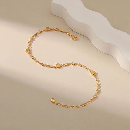 Fashion Heart Stitching Chain Copper 18k Gold-Plated Leg Chain