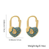 Fashion Heartshaped Brass Electroplated Real Gold Micro Inlaid Zircon Earrings For Female