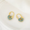 Fashion Heartshaped Brass Electroplated Real Gold Micro Inlaid Zircon Earrings For Female