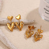 Fashion Heartshaped 18K Goldplated 316L Stainless Steel Women's Earrings