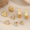 Fashion Heartshaped Titanium Steel Electroplated Women's Earrings