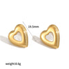 Fashion Heartshaped Titanium Steel Electroplated Women's Earrings