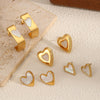 Fashion Heartshaped Titanium Steel Electroplated Women's Earrings