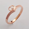 Fashion Heartshaped Titanium Steel Ring With Wave Pattern And Electroplating Treatment