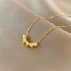 Fashion High End Female Copper And Stainless Steel Geometric Micro Inlaid Zircon Clavicle Necklace