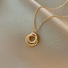 Fashion High End Female Copper And Stainless Steel Geometric Micro Inlaid Zircon Clavicle Necklace