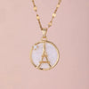 Fashion High End Female Copper And Stainless Steel Geometric Micro Inlaid Zircon Clavicle Necklace