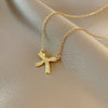 Fashion High End Female Copper And Stainless Steel Geometric Micro Inlaid Zircon Clavicle Necklace